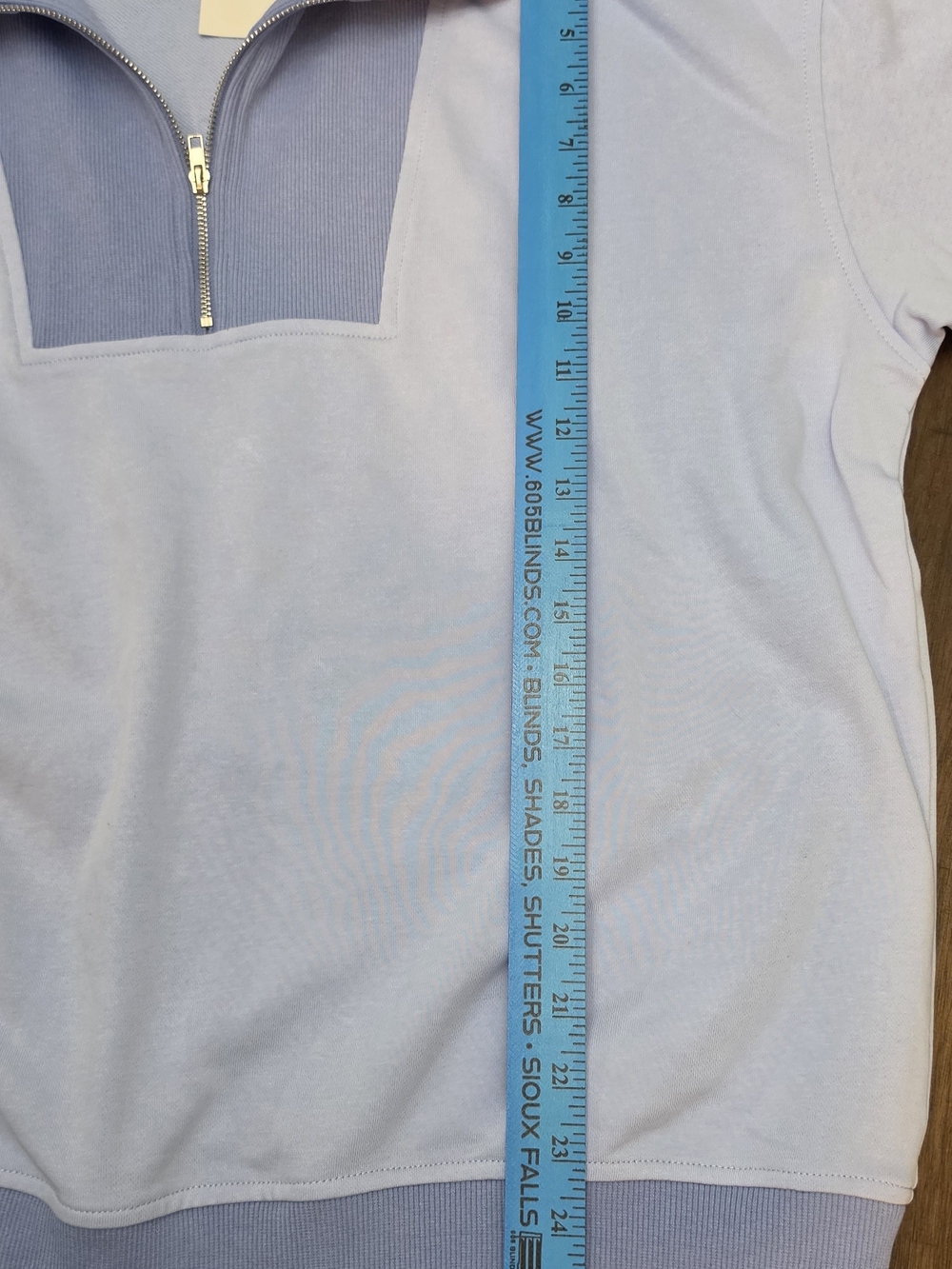 White Birch Light Blue Quarter-Zip Pullover - Picture 6 of 8